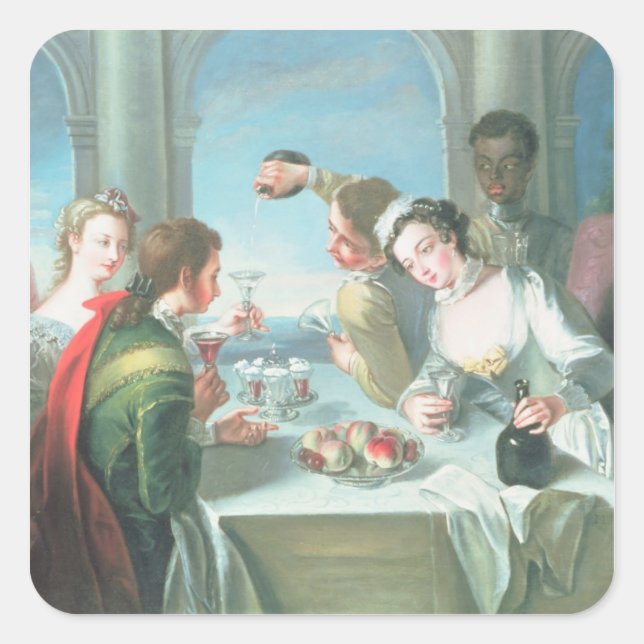 Die fünf Sinne Quadratischer Aufkleber (Vorderseite)