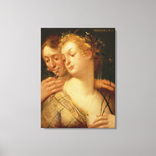 Die fünf Sinne: Riechen Leinwanddruck (Vorderseite)