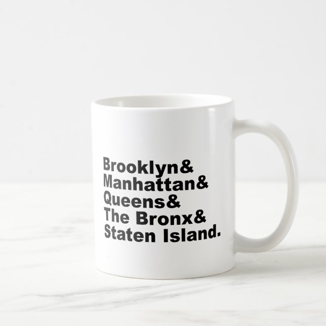 Die fünf Stadtbezirke New Yorks Tasse (Rechts)