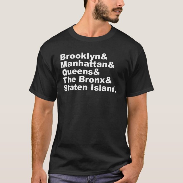 Die fünf Städte von New York City T-Shirt (Vorderseite)