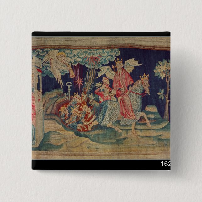 Die fünfte Trompete und die Heuschrecken Button (Vorderseite)