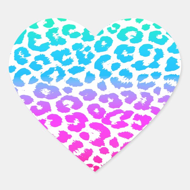 Die Funky Leopard Herz-Aufkleber (Vorderseite)