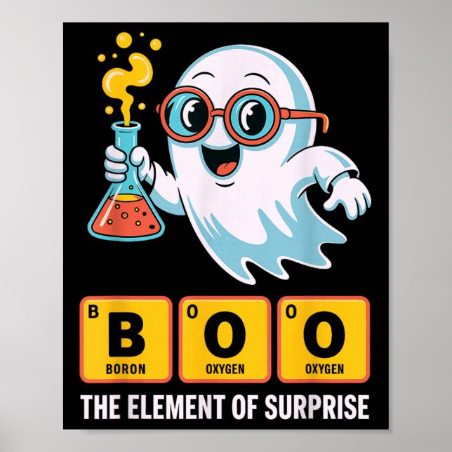 Die Funny Ghost Chemie boo das Element der Überras Poster (Vorne)