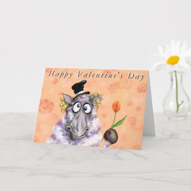 Die Funny Ram Valentine's Day Card Karte (Kleine Pflanze)