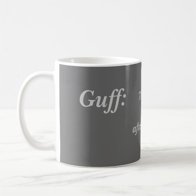 Die Furz-Tasse. Guff, Rip, gasen lustige Typ-Tasse Kaffeetasse (Links)