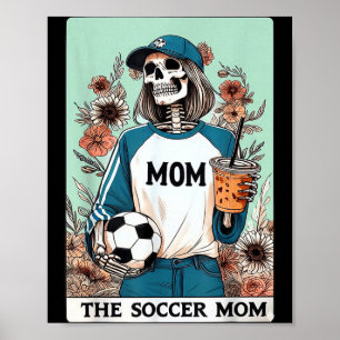 Die Fußball-Mutter Tarotkarte Halloween-Skelett-Mu Poster