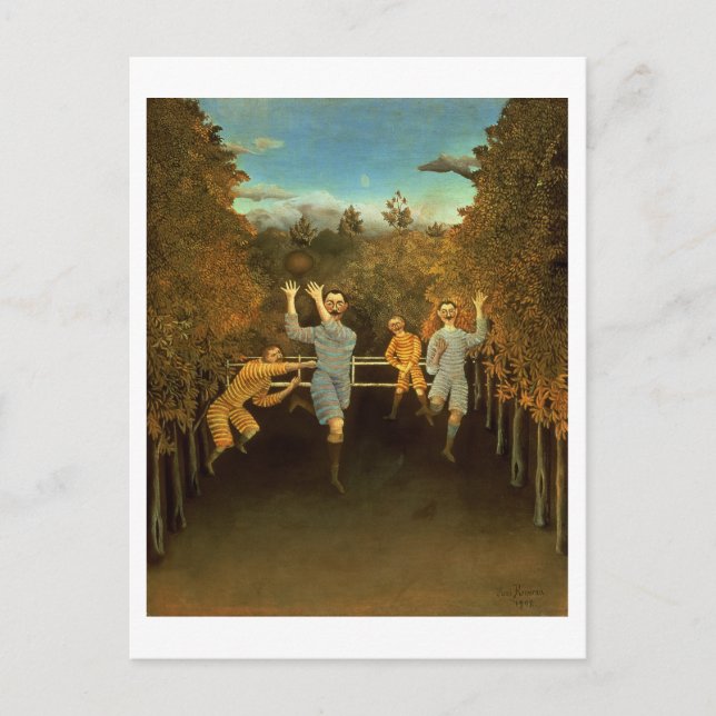 Die Fußballspieler 1908 (Öl auf Leinwand) Postkarte (Vorderseite)