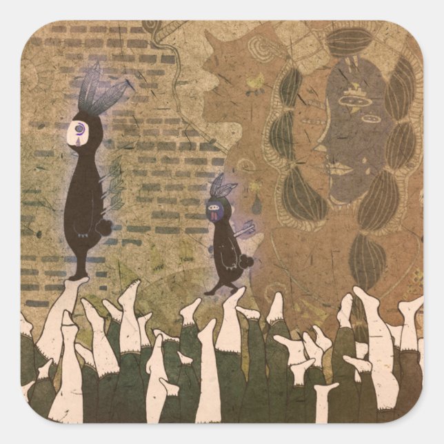 Die Fußstapfen 2012 halten Quadratischer Aufkleber (Vorderseite)