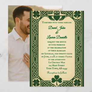 Die gälische Siegel-Foto-Hochzeitseinladung Einladung