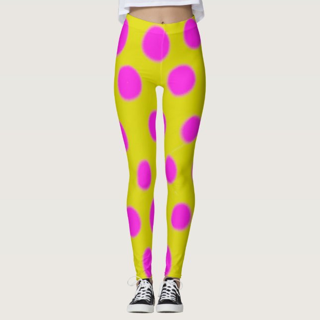 Die Gamaschen der rosa Tupfen-Frauen Leggings (Vorderseite)