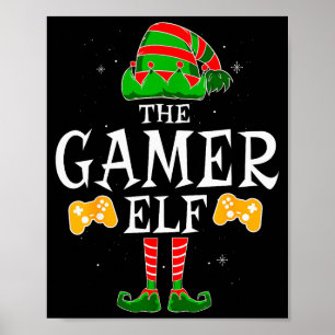 Die Gamer-Elf-Gruppe Passende Familie Weihnachten Poster