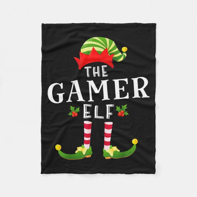 Die Gamer-Elf-Weihnachts-Pyjama  Fleecedecke (Vorderseite)