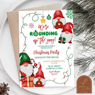Die Gang für die Gnome-Weihnachtsfeier zusammenbri Einladung