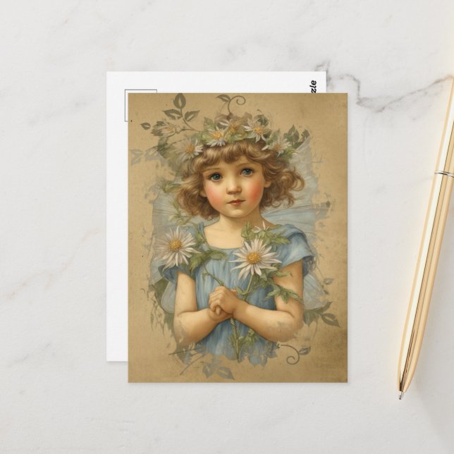 Die Gänseblümchenfee Postkarte (Vorderseite/Rückseite Beispiel)