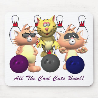 Die ganze coole Katzen-Schüssel Mousepad