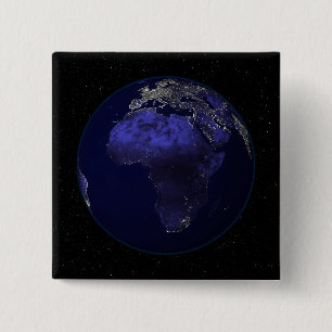 Die ganze Erde in der Nacht zeigt Afrika und Europ Button