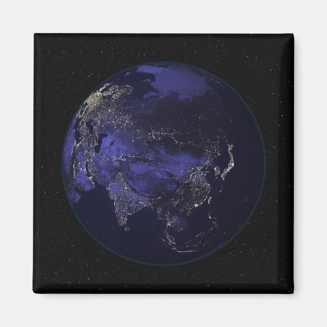 Die ganze Erde in der Nacht zeigt Stadtlampen Magnet (Vorne)