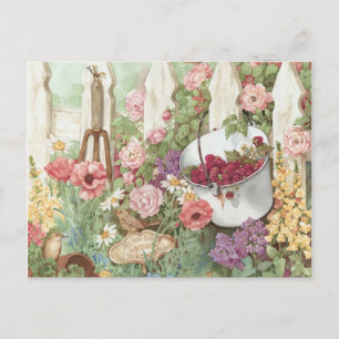 Die ganze Erde lacht in einem Garten - Zaun Postkarte