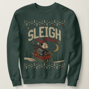 Die ganze Nacht durchfahren Lustiges Opossum Weihn Sweatshirt