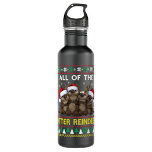 Die ganze Otter Rentier Funny andere Weihnachtsbum Edelstahlflasche