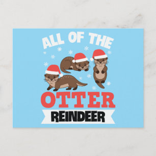 Die ganze Otter-Rentiere Feiertagspostkarte