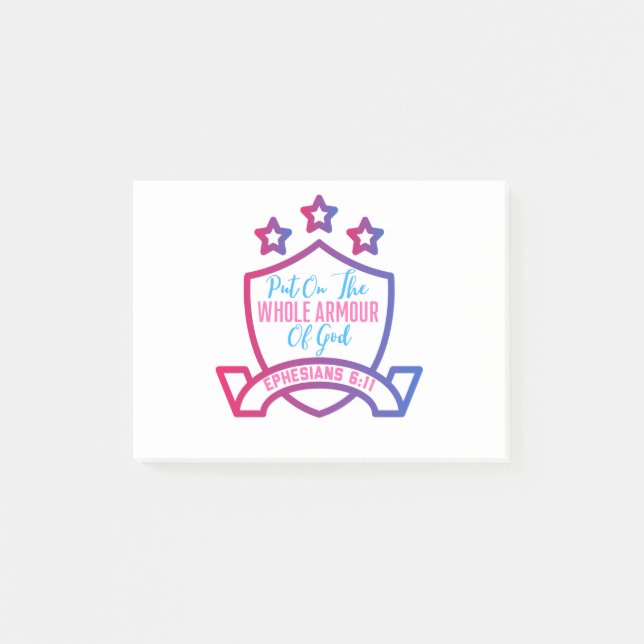 Die ganze Rüstung Gottes Christlichen Glaubens Post-it Klebezettel (Vorderseite)