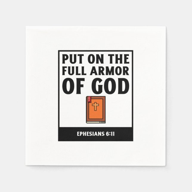 Die ganze Rüstung Gottes christlicher Glaubenssatz Serviette (Vorderseite)