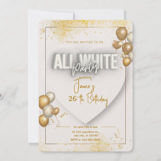 Die ganze weiße Affäre zum Geburtstag Einladung