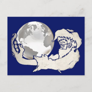 die ganze Welt in Affenhand Postkarte