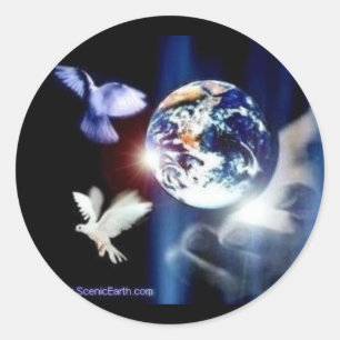 Die ganze Welt in seinen Händen Gott und im Runder Aufkleber