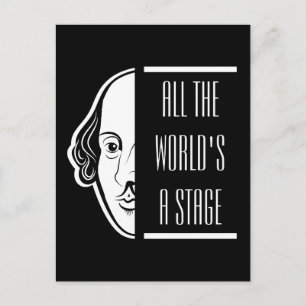 Die ganze Welt ist eine Bühne Shakespeare Zitat Th Postkarte