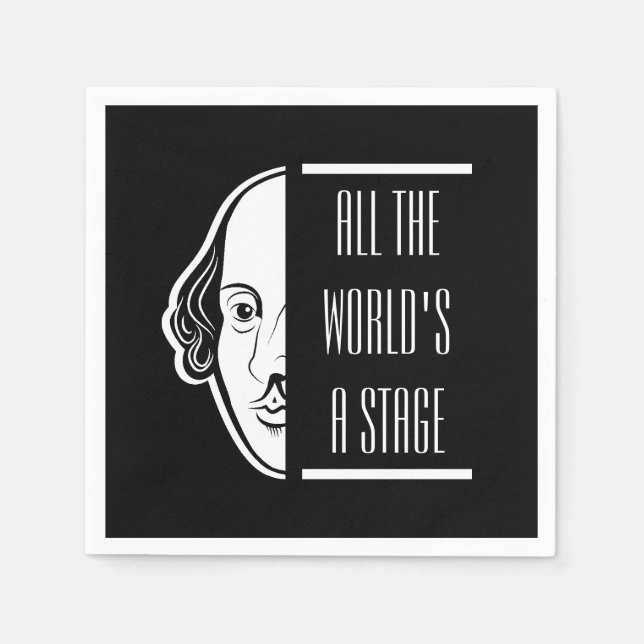 Die ganze Welt ist eine Bühne Shakespeare Zitat Th Serviette (Vorderseite)