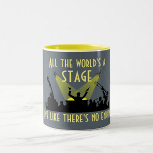 Die ganze Welt ist eine Bühne Zweifarbige Tasse