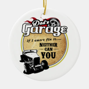 Die Garagen-frisiertes Auto des Vaters Keramik Ornament