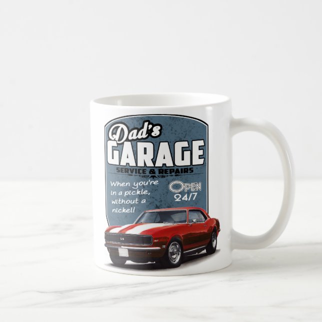 Die Garagen-Rot des Vaters Camaro 1968 Kaffeetasse (Rechts)