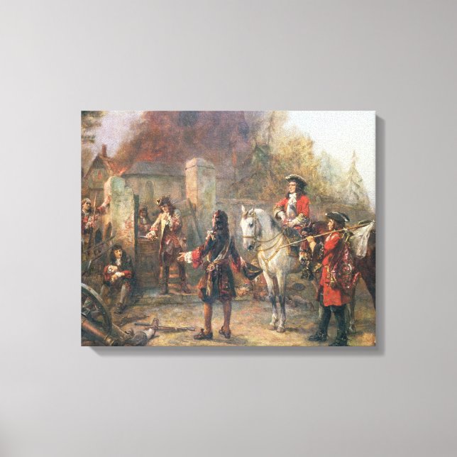 Die Garnison des Dorfes hatte endlich Surrendere Leinwanddruck (Vorderseite)