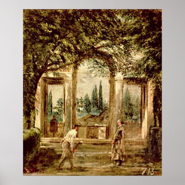 Die Gärten der Villa Medici in Rom Poster (Vorne)