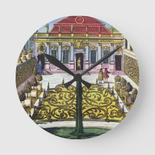 Die Gärten des Mirabellen-Parks, Salzburg, Austr Runde Wanduhr