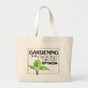Die Gartenarbeit ist eine Übung im Optimismus Jumbo Stoffbeutel