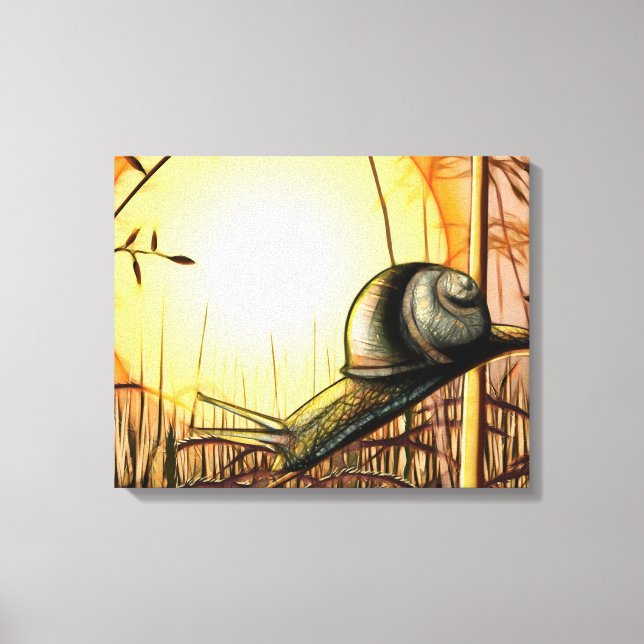 Die Gartenschnecke umarmte Canvas Leinwanddruck (Vorderseite)