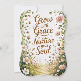 Die Gartenwegszene wächst mit einem guten Zitat Karte