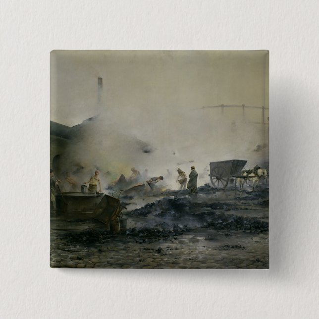 Die Gas-Fabrik bei Courcelles, 1884 Button (Vorderseite)