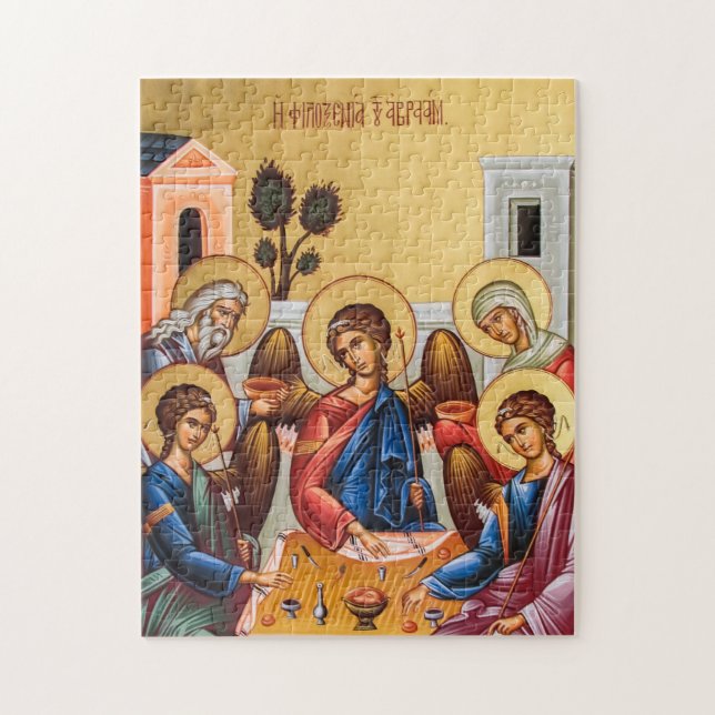 Die Gastfreundschaft des Christlichen Ikons Abraha Puzzle (Vertikal)