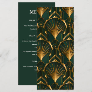 Die Gatsby Art Deco Hochzeitsmenükarte Menükarte