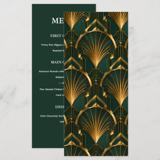 Die Gatsby Art Deco Hochzeitsmenükarte Menükarte