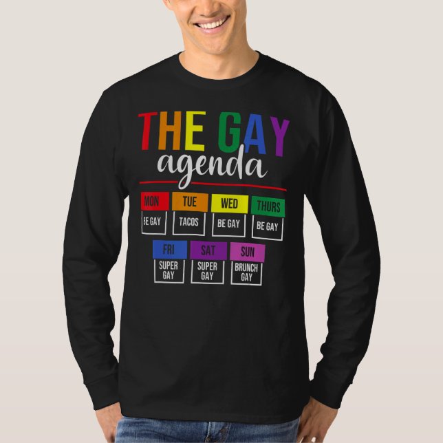 Die Gay-Agenda als Vorreiter T-Shirt (Vorderseite)