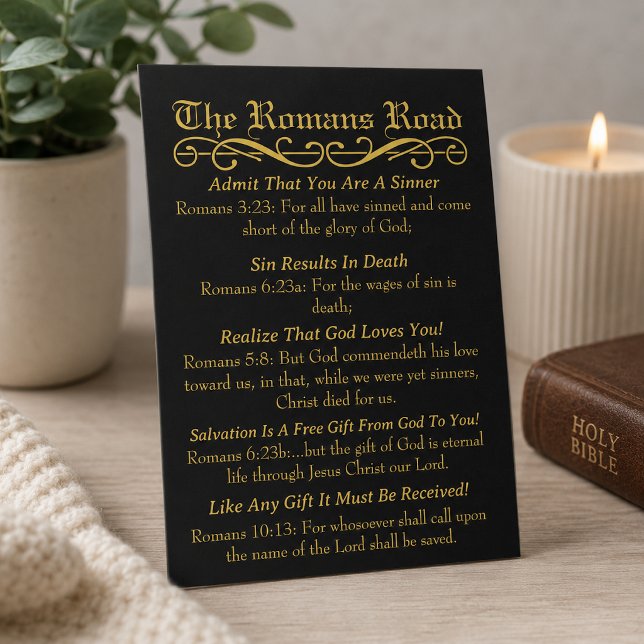 Die Gebetskarte der Römer Einladung (The gold foil effect is simulated in the artwork, no metal is used in this product.)