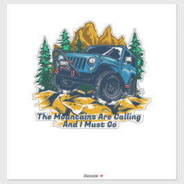 Die Gebirge mit vier Rädern anpassen Aufkleber