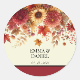 Die Geblüht Blumencreme im Herbst Runder Aufkleber