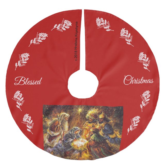 DIE GEBURT CHRISTI #10 POLYESTER WEIHNACHTSBAUMDECKE (Vorderseite)